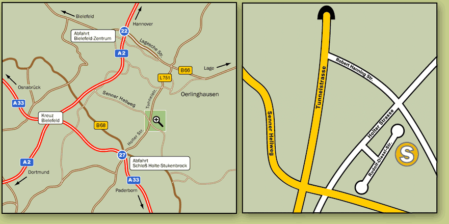 Anfahrtsskizze nach Oerlinghausen